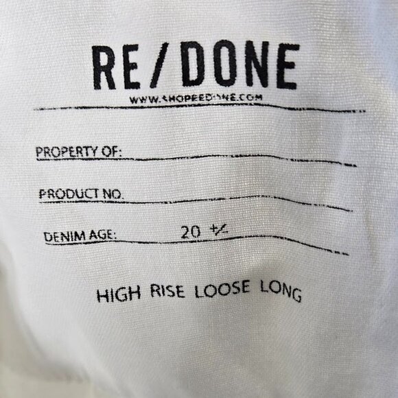 RE/DONE high rise loose long denim Sz 30 NEW - Picture 7 of 8